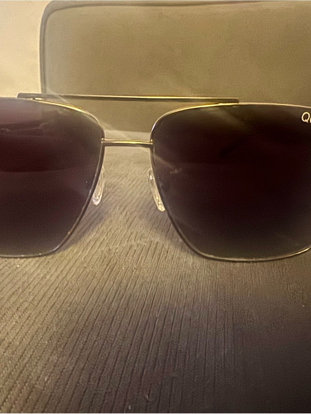 Quay Australia Aviator-Style Sunglasses in silver with Dark Lenses